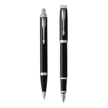 Набор: шариковая + перьевая ручки Parker IM FK321, Black СT (Перо М)
